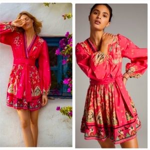Anthropologie NWT Raquel Embroidered Mini Dress Size XSP.